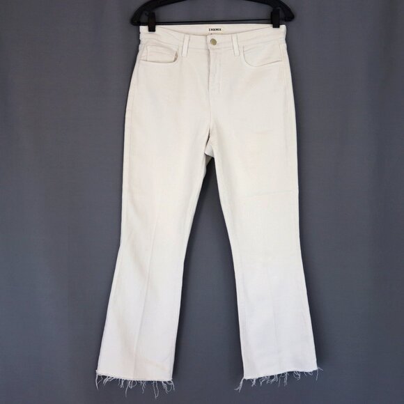 L'Agence 28 / 6 Kendra White High-Rise Crop Flare Jean - Picture 3 of 9